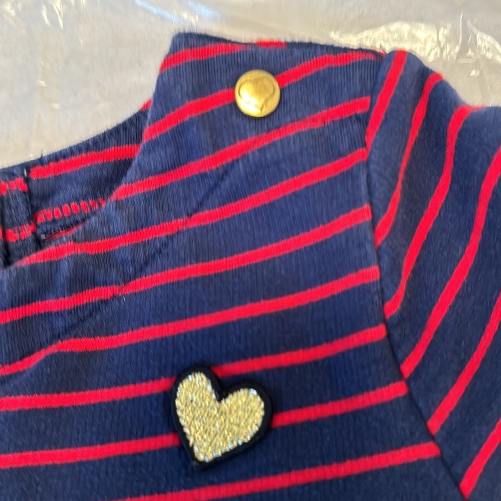 Oshkosh B’gosh Girls Dress Navy Blue And Red Size 5T Valentine’s Day - Picture 8 of 10